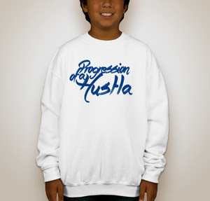 POAH White &amp; Matte Royal Blue Crewneck