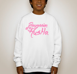 POAH White &amp; Matte Med Pink Crewneck