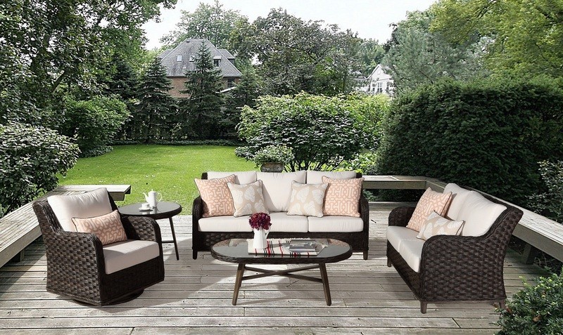 Grande Isle OUTDOOR SEATING COLLECTION Dark Caramel Grande Isle OUTDOOR SEATING COLLECTION Dark Caramel