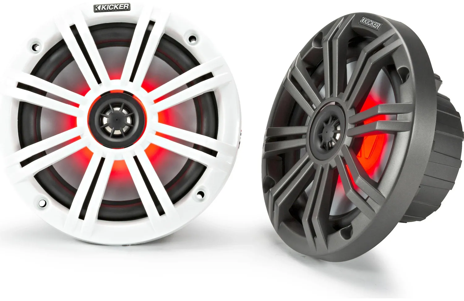 Kicker 45KM654L 6-1/2&quot; 2-way marine speakers with LED lighting