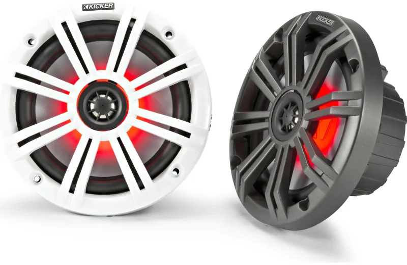 Kicker 45KM654L 6-1/2&quot; 2-way marine speakers with LED lighting