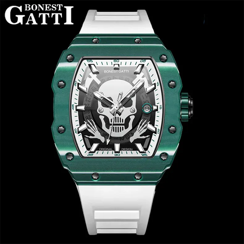Bonest Gatti Skull Dial Watch Gift Box