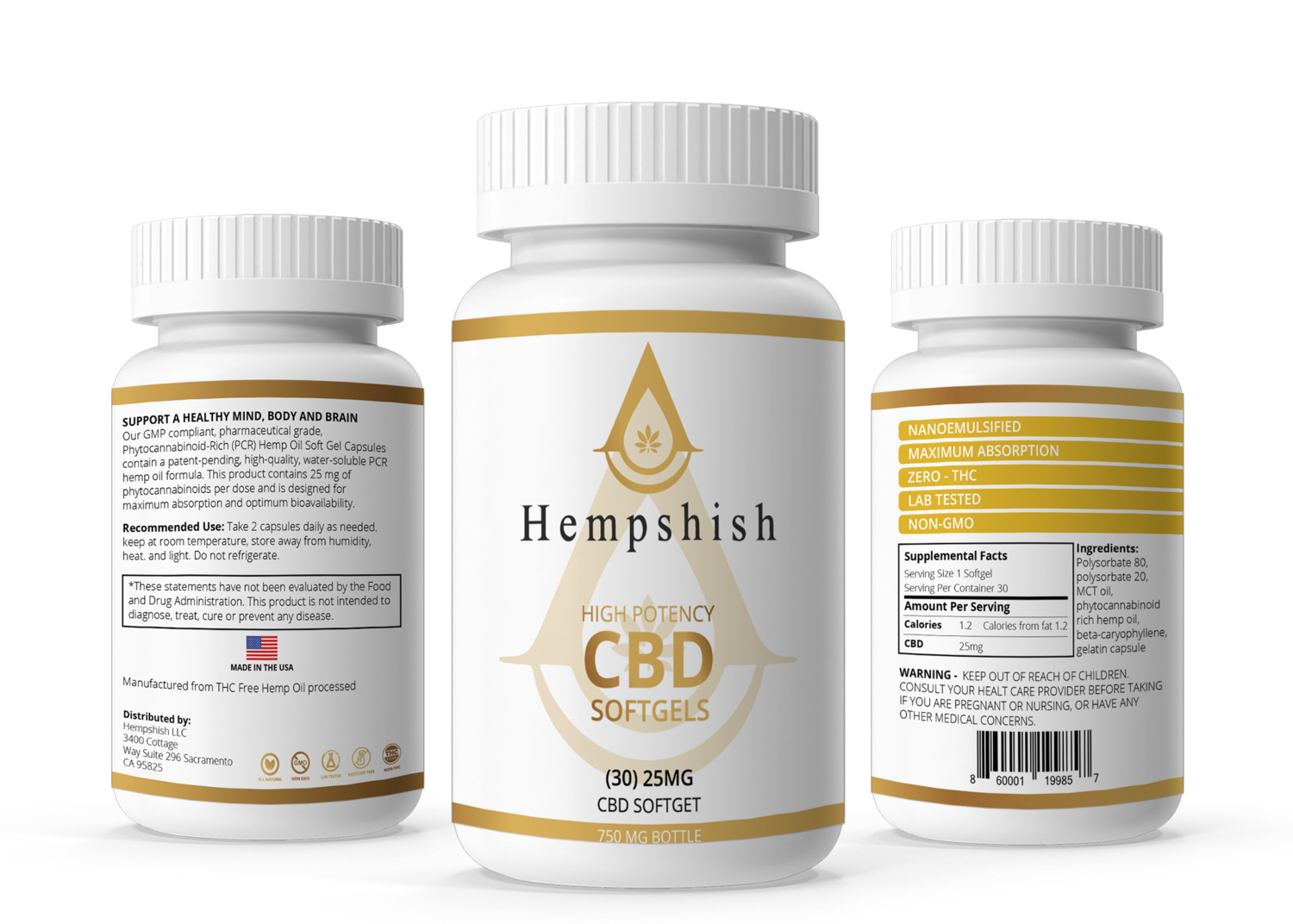 CBD SOFTGELS (25MG/CAPSULE)