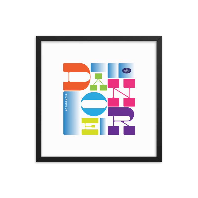 Dance Color Type Block Framed Poster (16 in x 16 in)