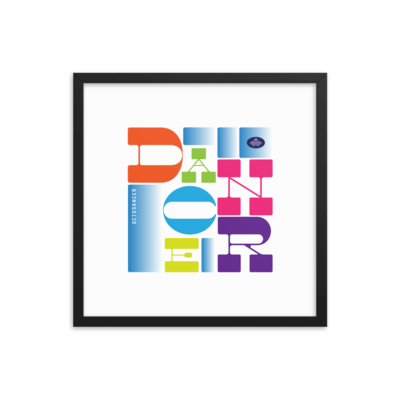 Dance Color Type Block Framed Poster (16 in x 16 in)