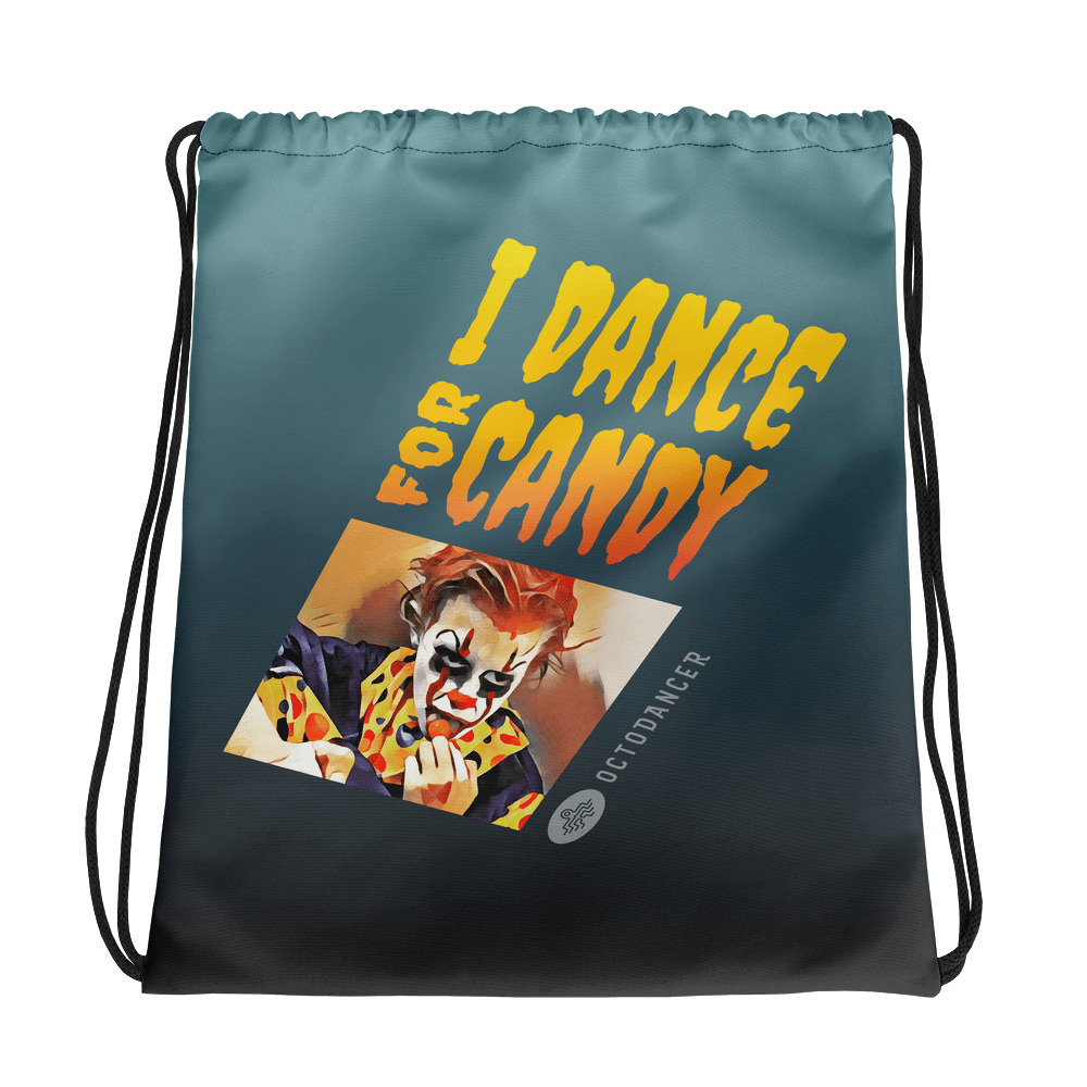 I Dance for Candy Clown Drawstring Bag