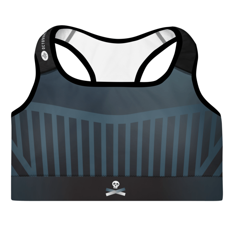 Skull Cross Fade Padded Sports Bra
