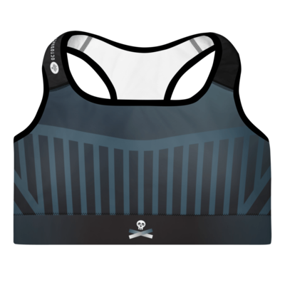 Skull Cross Fade Padded Sports Bra