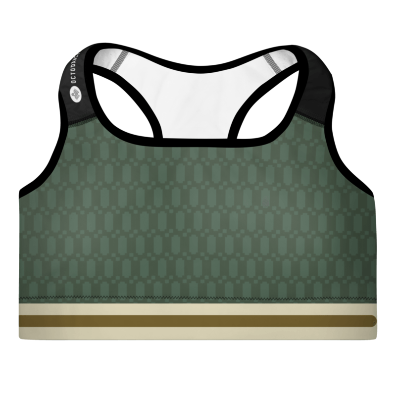 Green Octo Padded Sports Bra
