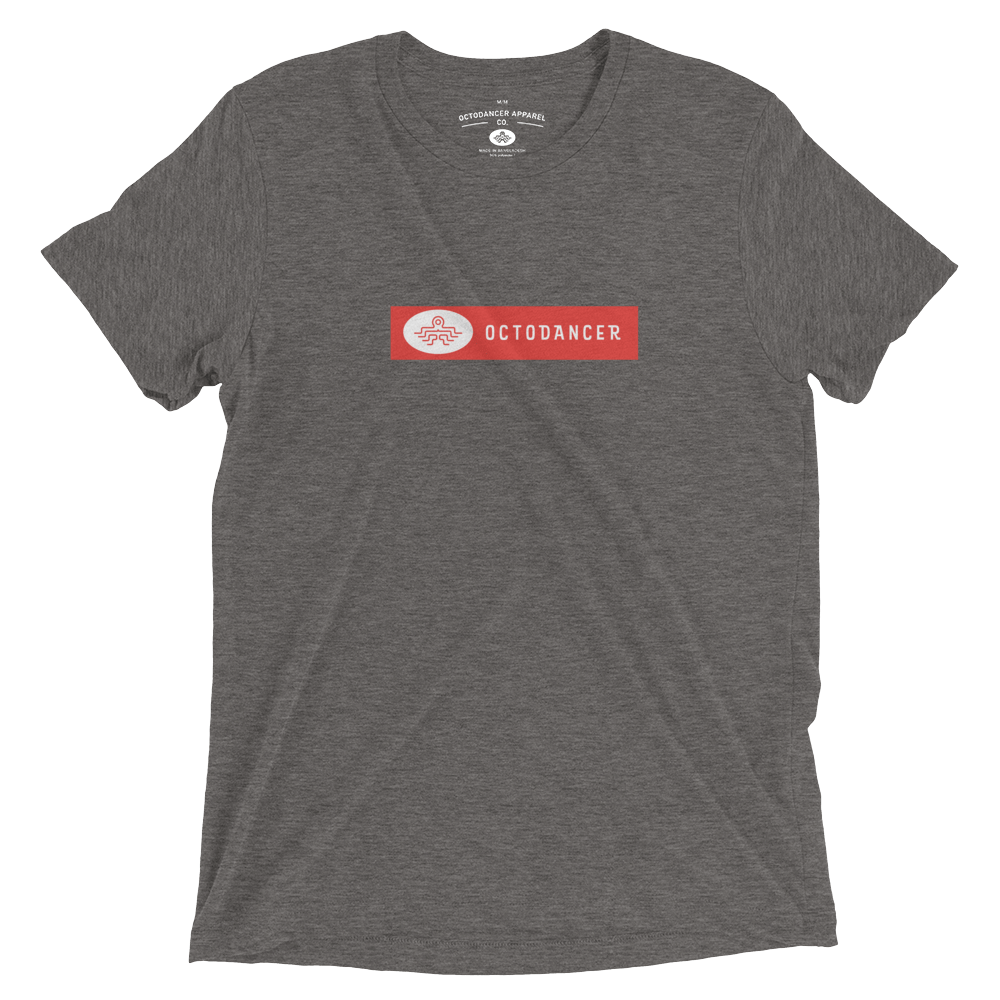 Unisex Octodancer Red Tag Logo T-Shirt (Grey Triblend)