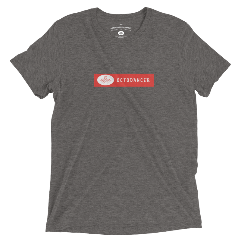 Unisex Octodancer Red Tag Logo T-Shirt (Grey Triblend)