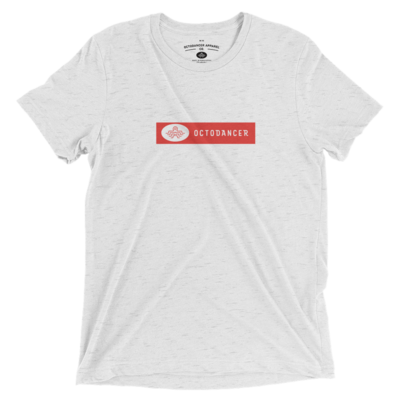 Unisex Octodancer Red Tag Logo T-Shirt (White Flek Triblend)