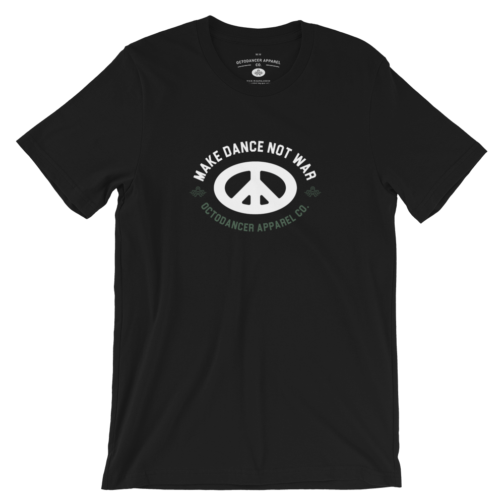 Unisex Make Dance Not War Retro T-Shirt (Black)