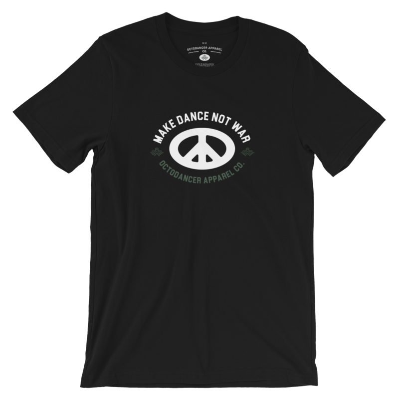Unisex Make Dance Not War Retro T-Shirt (Black)