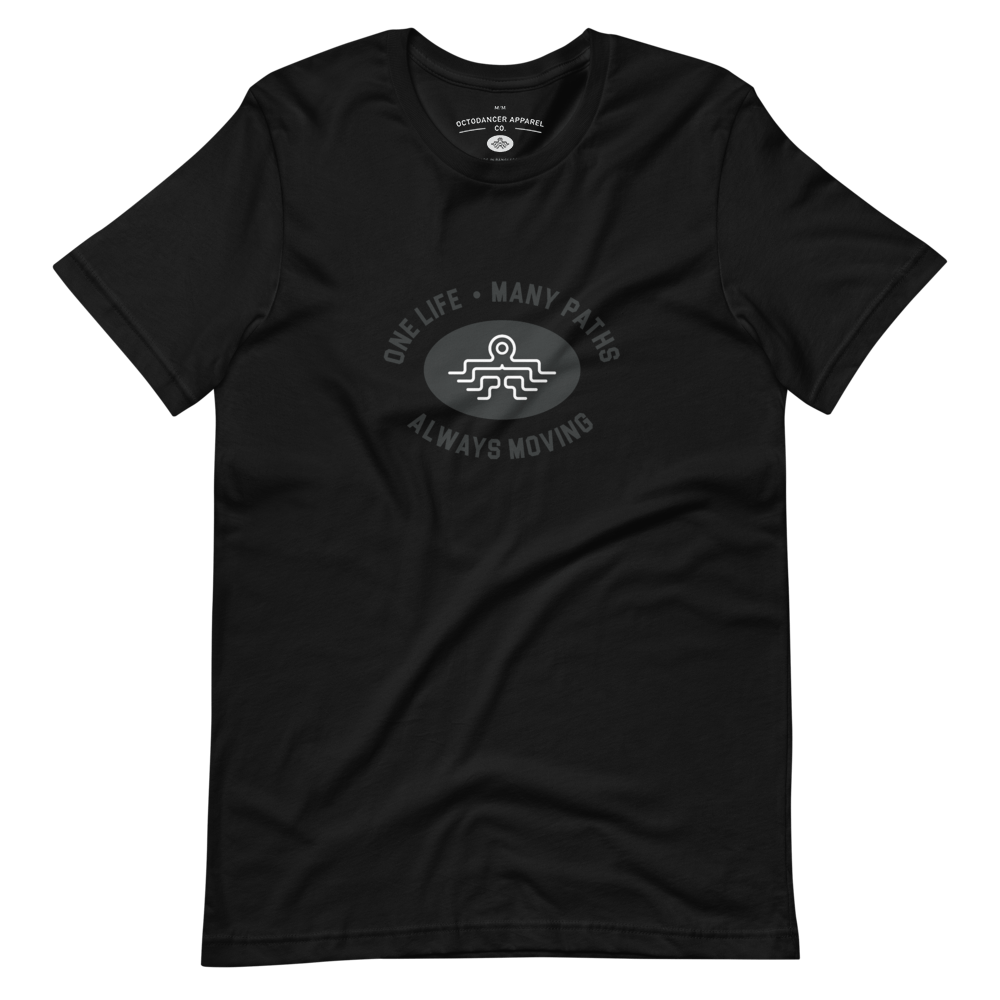 Unisex Octodancer Grey Logo + Tag T-Shirt(Black)