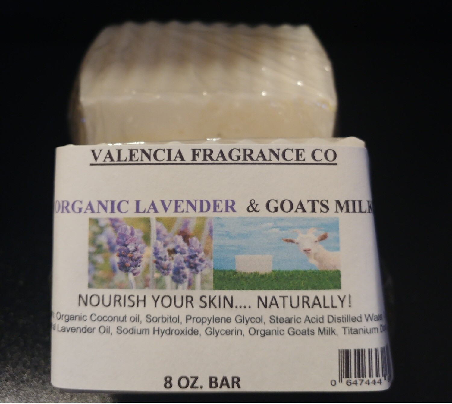 Organic Goats Milk &amp; Lavender Soap (8 oz. Bar), AMOUNT: (1) Organic Goats Milk &amp; Lavender Soap (8 oz. Bar)