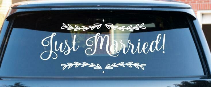 Just Married Wedding Decal