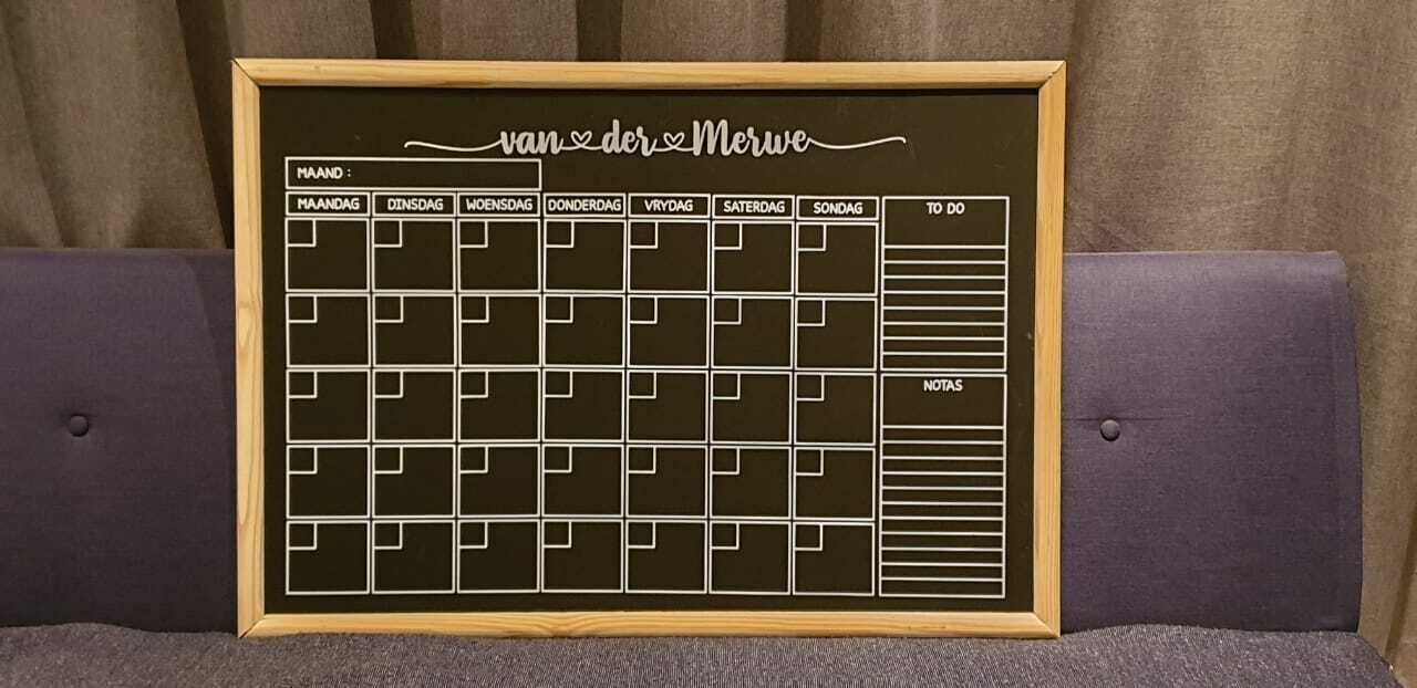 Large Personalised Chalkboard Calendar