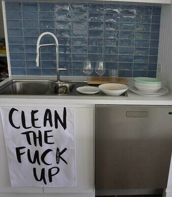 Clean The F Up Tea Towel