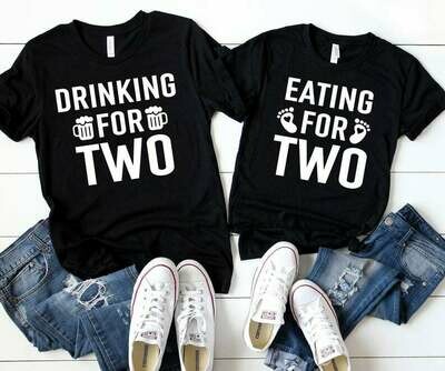 Drinking/Eating for 2 Unisex T-Shirts Set