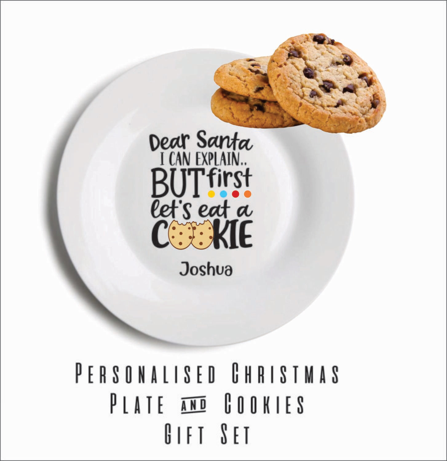 Personalised Plate &amp; Cookies Gift Set