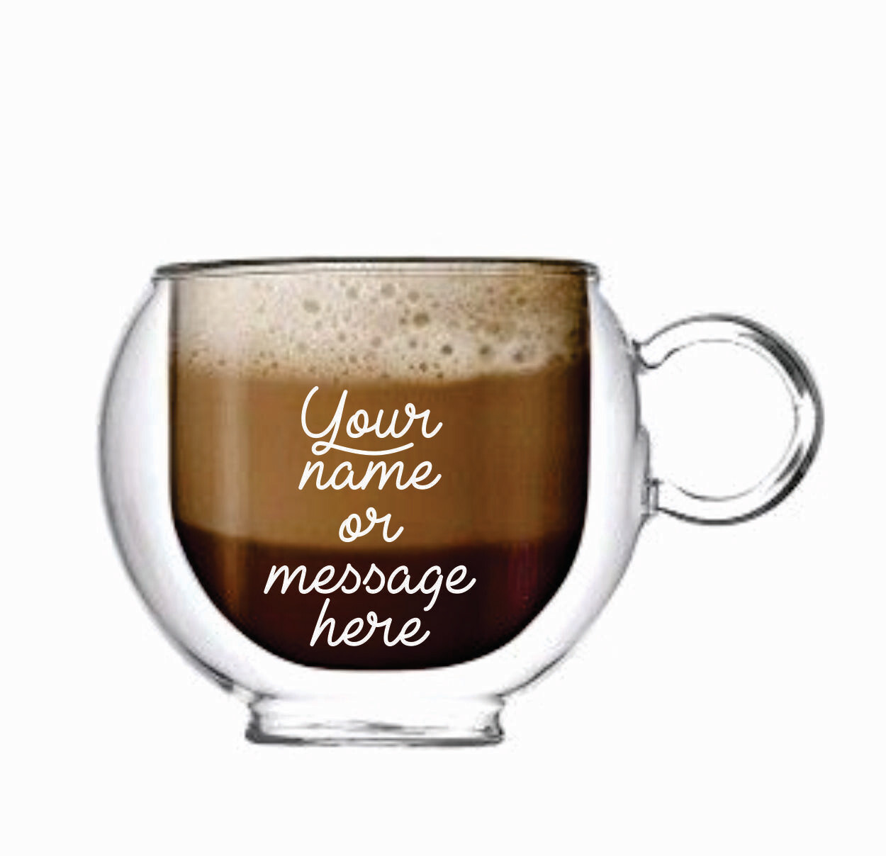 Personalised Double Wall Cappuccino Cup 180ml