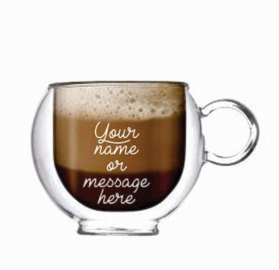 Personalised Double Wall Cappuccino Cup 180ml