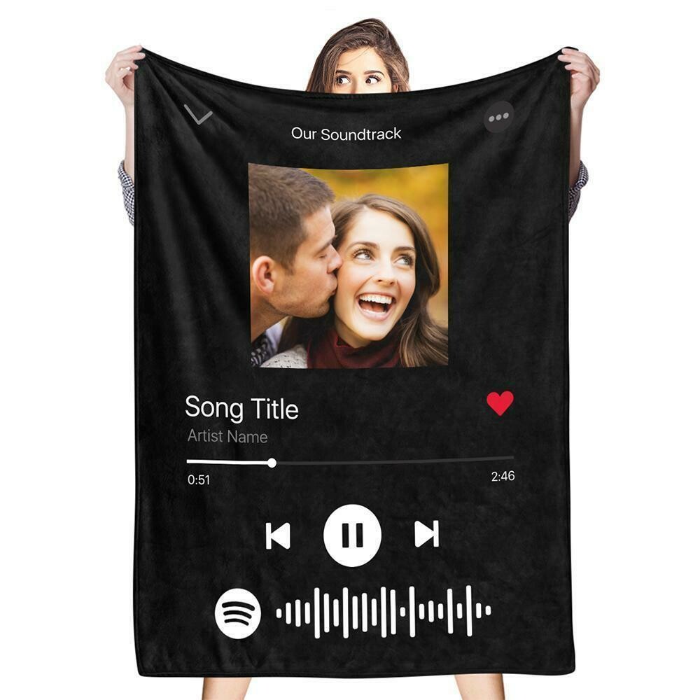 Custom Spotify Song Fleece Blanket 1000x1500