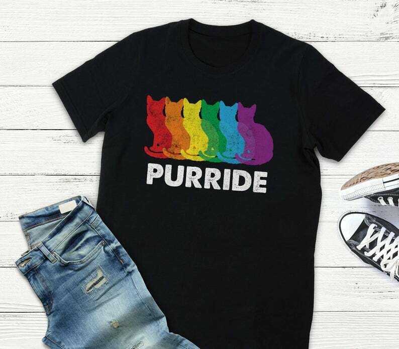 Gay Purride LGBT Cat T-Shirt