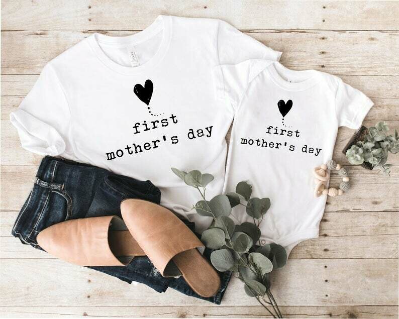 First Mother's Day T-Shirt & Onesie Set