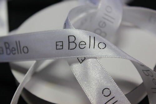 Personalised 20 meters 20mm White Ribbon with Black print
