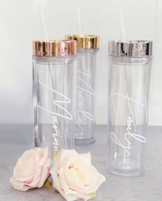 16oz Acrylic Rose Gold Tumbler