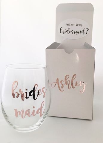 Personalised Bridesmaid Gift Glass