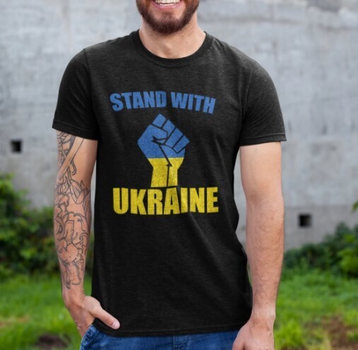 Stand with Ukraine Black T-Shirt