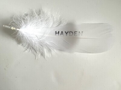 Glass Feather Memorial Bauble 8cm