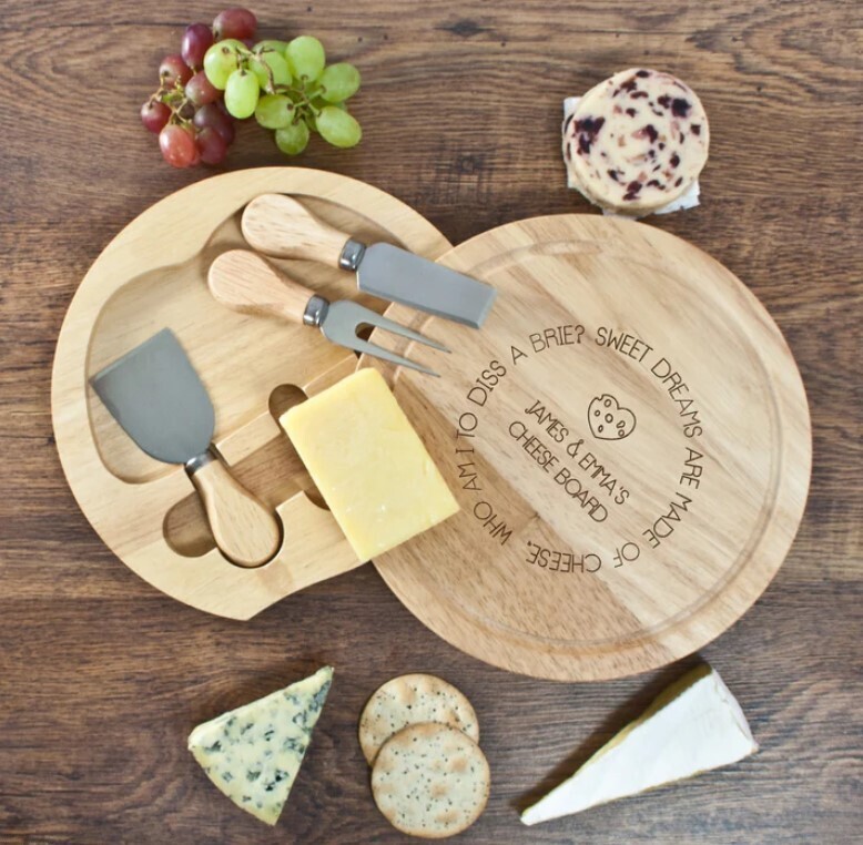Personalised Oak Cheese Board Set