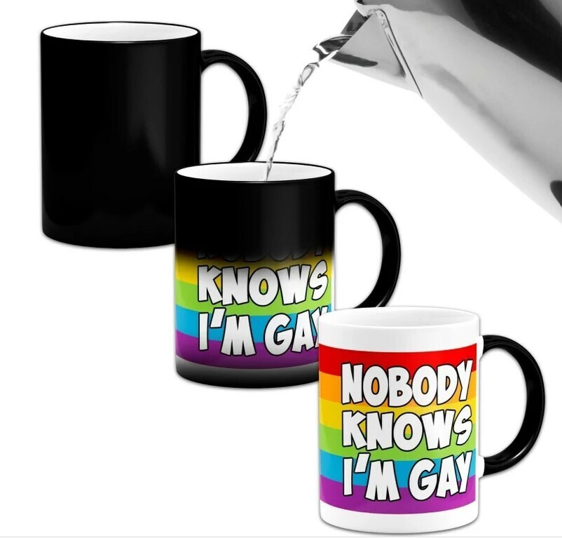 Nobody Knows I'm Gay Heat Colour Changing Mug