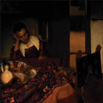 A Maid Asleep - by Vermeer - Canvas Art Print