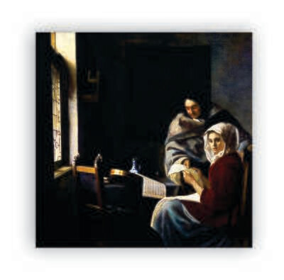 Girl Interrupted at Her Music - by Vermeer - Canvas Art Print
