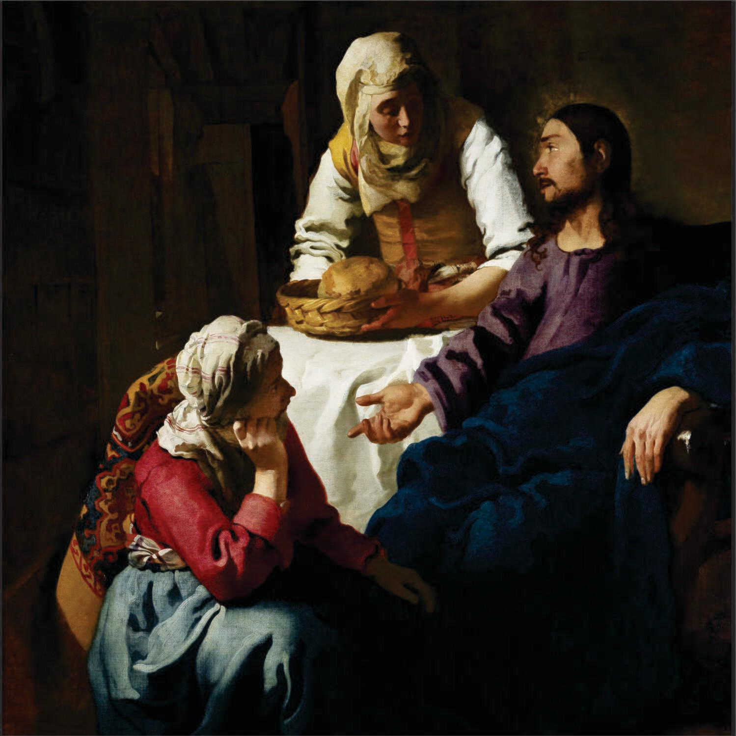 Christ in the House of Martha and Mary - by Vermeer - Canvas Art Print