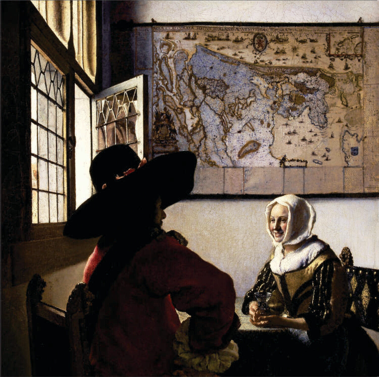 Officer and Laughing Girl - by Vermeer - Canvas Art Print