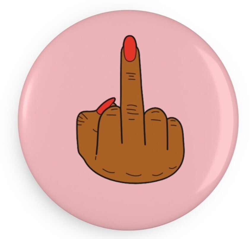 Middle Finger Glass Magnet Pink