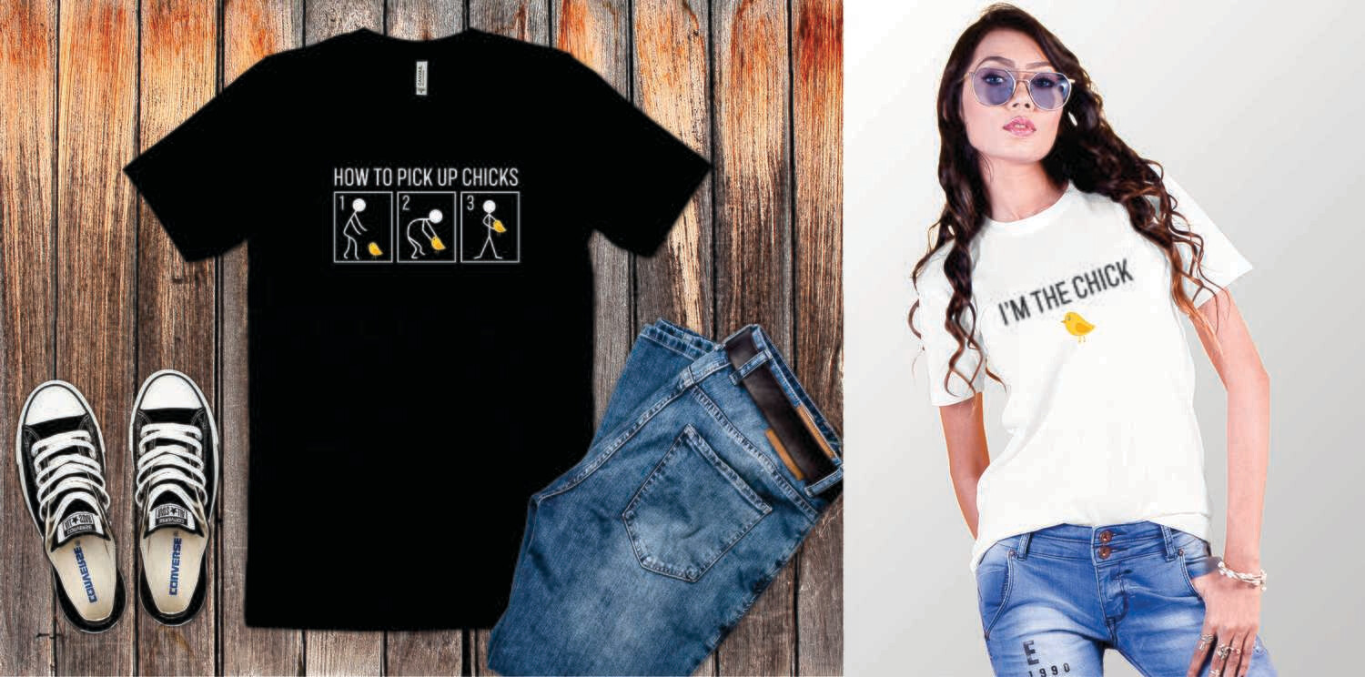 His &amp; Hers How to Pick Up Chicks Unisex T-Shirts Set