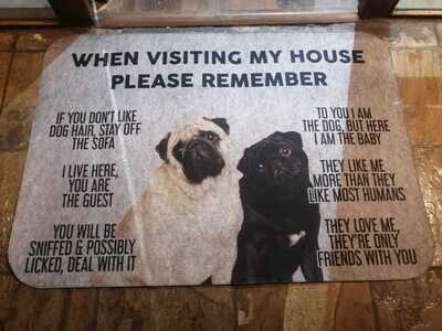 Large Personalised Pet Rules Welcome Mat