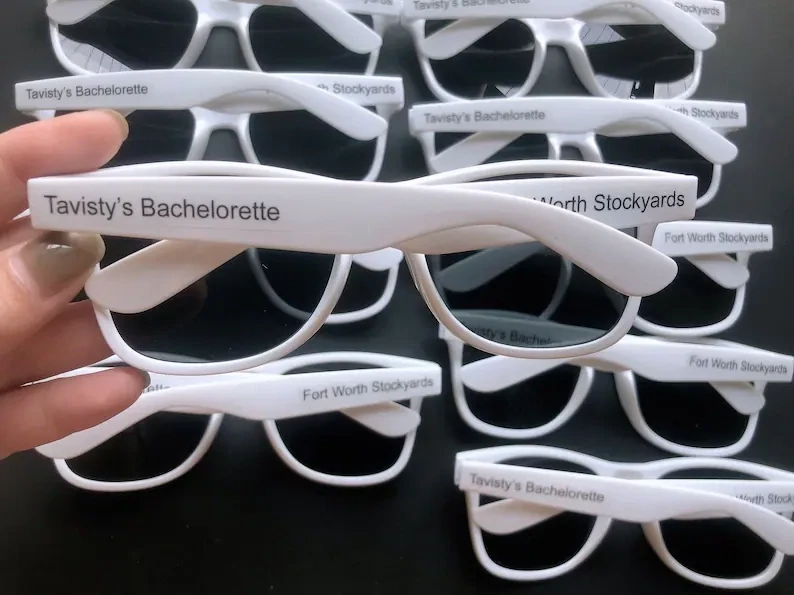 Personalised White Bridal Party Glasses set of 25 pairs