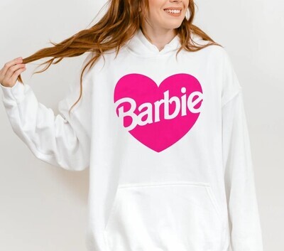 Barbie Adult White Hoodie