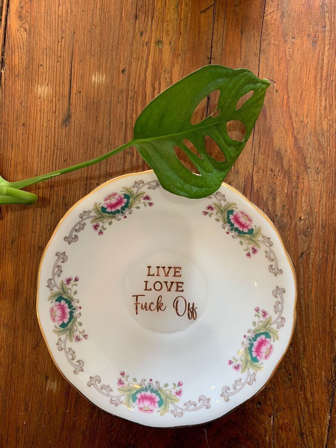 Live Love F*ck Off 145mm - One of a Kind Altered Art Trinket Dish