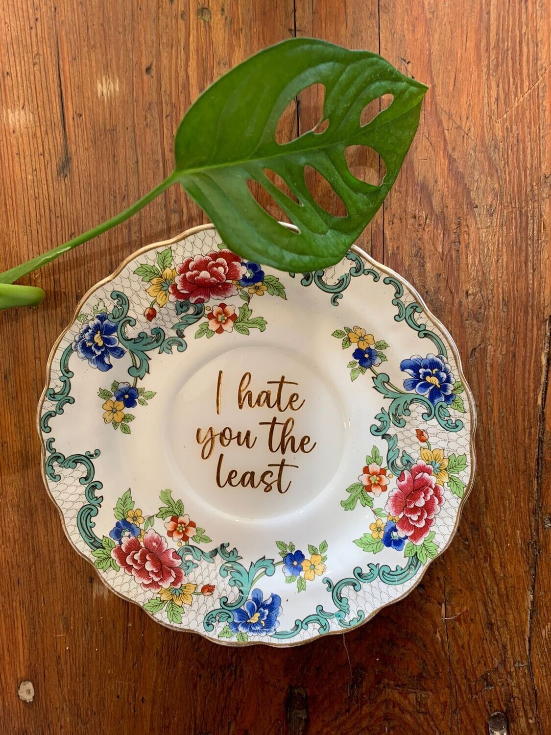 I hate you the Least 155mm - One of a Kind Altered Art Trinket Dish