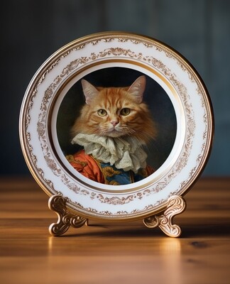 Vintage Plate with Stand (CATS) - Catalogue Pawtraits