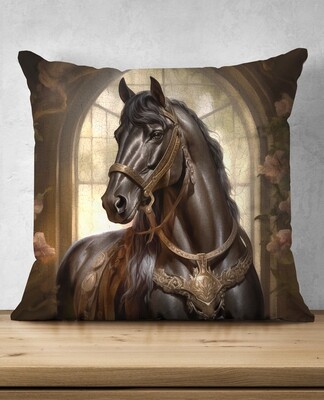 Velvet Scatter Cushion (HORSES) - 600mm x 600mm - Catalogue Pawtraits